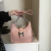 Women's Small Pu Leather Bow Knot Streetwear Zipper Underarm Bag main image 5