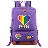 Waterproof 20 Inch Letter Rainbow Holiday Daily School Backpack sku image 9