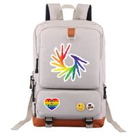 Waterproof 20 Inch Letter Rainbow Holiday Daily School Backpack sku image 17
