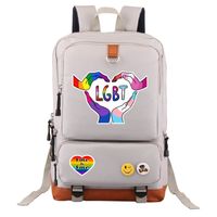Waterproof 20 Inch Letter Rainbow Holiday Daily School Backpack sku image 3