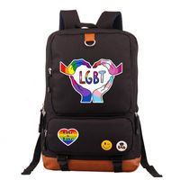 Waterproof 20 Inch Letter Rainbow Holiday Daily School Backpack sku image 5