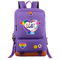 Waterproof 20 Inch Letter Rainbow Holiday Daily School Backpack sku image 2