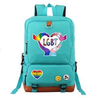 Waterproof 20 Inch Letter Rainbow Holiday Daily School Backpack sku image 7