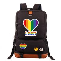 Waterproof 20 Inch Letter Rainbow Holiday Daily School Backpack sku image 12