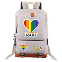 Waterproof 20 Inch Letter Rainbow Holiday Daily School Backpack sku image 10