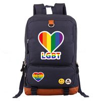 Waterproof 20 Inch Letter Rainbow Holiday Daily School Backpack sku image 13