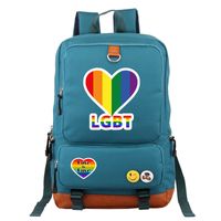 Waterproof 20 Inch Letter Rainbow Holiday Daily School Backpack sku image 11