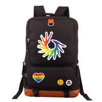 Waterproof 20 Inch Letter Rainbow Holiday Daily School Backpack sku image 19