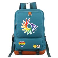 Waterproof 20 Inch Letter Rainbow Holiday Daily School Backpack sku image 18