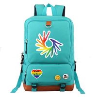 Waterproof 20 Inch Letter Rainbow Holiday Daily School Backpack sku image 21