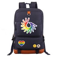 Waterproof 20 Inch Letter Rainbow Holiday Daily School Backpack sku image 20
