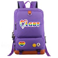 Waterproof 20 Inch Letter Rainbow Holiday Daily School Backpack sku image 23