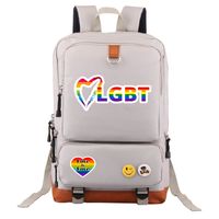 Waterproof 20 Inch Letter Rainbow Holiday Daily School Backpack sku image 24