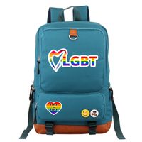 Waterproof 20 Inch Letter Rainbow Holiday Daily School Backpack sku image 25