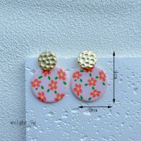 1 Pair Simple Style Classic Style Flower Handmade Soft Clay Drop Earrings sku image 3