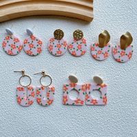 1 Pair Simple Style Classic Style Flower Handmade Soft Clay Drop Earrings main image 1