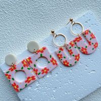 1 Pair Simple Style Classic Style Flower Handmade Soft Clay Drop Earrings main image 2