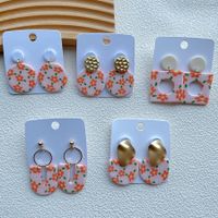 1 Pair Simple Style Classic Style Flower Handmade Soft Clay Drop Earrings main image 5