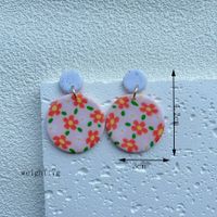 1 Pair Simple Style Classic Style Flower Handmade Soft Clay Drop Earrings sku image 1