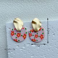 1 Pair Simple Style Classic Style Flower Handmade Soft Clay Drop Earrings sku image 2