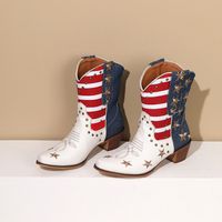 Femmes Style Ethnique Etats-Unis Bout Rond Bottes Classiques main image 1