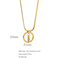 316 Stainless Steel  Casual Simple Style Plating Round Letter Pendant Necklace main image 2