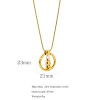 316 Stainless Steel  Casual Simple Style Plating Round Letter Pendant Necklace sku image 3