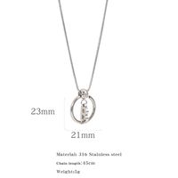 316 Stainless Steel  Casual Simple Style Plating Round Letter Pendant Necklace sku image 1