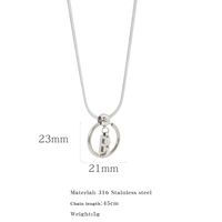 316 Stainless Steel  Casual Simple Style Plating Round Letter Pendant Necklace sku image 2