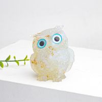 Cute Simple Style Owl Gem Crystal Agate Ornaments Artificial Decorations sku image 4