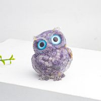 Cute Simple Style Owl Gem Crystal Agate Ornaments Artificial Decorations sku image 9