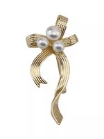 IG Style Sweet Bow Knot Metal Asymmetrical Inlay Artificial Pearls Women's Brooches main image 2