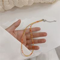 Wholesale Jewelry Simple Style Classic Style Flower Artificial Crystal Glass Beaded Pendant Necklace sku image 3