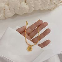 Wholesale Jewelry Simple Style Classic Style Flower Artificial Crystal Glass Beaded Pendant Necklace sku image 22