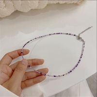 Wholesale Jewelry Simple Style Classic Style Flower Artificial Crystal Glass Beaded Pendant Necklace sku image 5