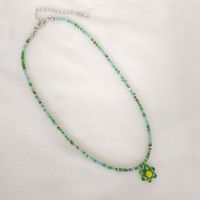 Wholesale Jewelry Simple Style Classic Style Flower Artificial Crystal Glass Beaded Pendant Necklace sku image 25