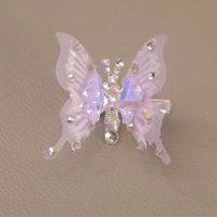 Children Unisex Sweet Butterfly Metal Chain Inlay Rhinestones Hair Clip sku image 3