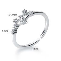 Sterling Silver White Gold Plated Silver Plated Casual Elegant Plating Inlay Constellation Zircon Open Rings main image 3