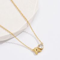 Copper Elegant Simple Style Inlaid Zircon Letter Heart Shape Pendant Necklace main image 1