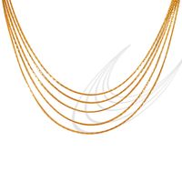 Acero Titanio Chapados en oro de 18k Estilo Simple En Capas Enchapado Líneas Collares En Capas main image 4