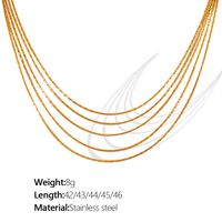 Titanium Steel 18K Gold Plated Simple Style Layered Plating Lines Layered Necklaces sku image 1