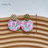 1 Pair Pastoral Flower Handmade Soft Clay Drop Earrings sku image 1