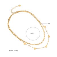 304 Stainless Steel 18K Gold Plated Elegant Commute Heart Shape Life Tree Butterfly Double Layer Necklaces main image 2