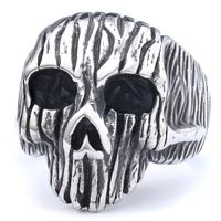 Hip-Hop Streetwear Skull 304 Stainless Steel Carving Men's Rings sku image 2