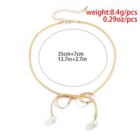Wholesale Jewelry Elegant Simple Style Bow Knot Alloy Pearl Necklace main image 2