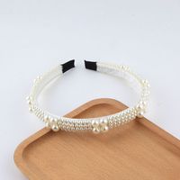 Femmes Style Simple Brillant Rond Strass Incruster Perle Bande De Cheveux main image 4