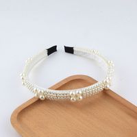 Women's Simple Style Shiny Round Rhinestone Inlay Pearl Hair Band sku image 1