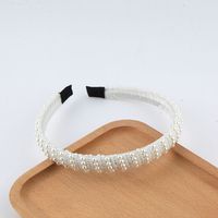 Femmes Style Simple Brillant Rond Strass Incruster Perle Bande De Cheveux main image 2