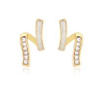 1 Pair Simple Style Commute Lines Inlay Alloy Rhinestones Gold Plated Ear Studs main image 3