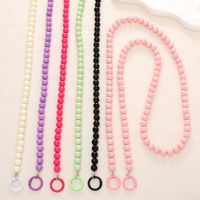 Simple Style Round Arylic Beaded Mobile Phone Chain main image 1